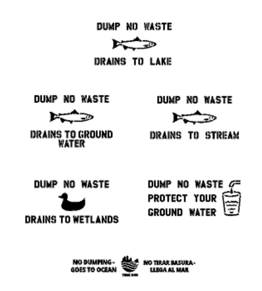 No Dumping Stencil variations