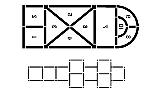 Hopscotch stencils